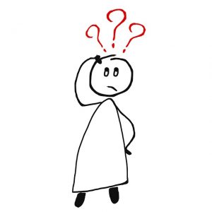 疑問を持った人の絵